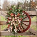 Christmas Wreath Faux Evergreens Florals & Red Accents