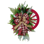 Christmas Wreath Faux Evergreens Florals & Red Accents