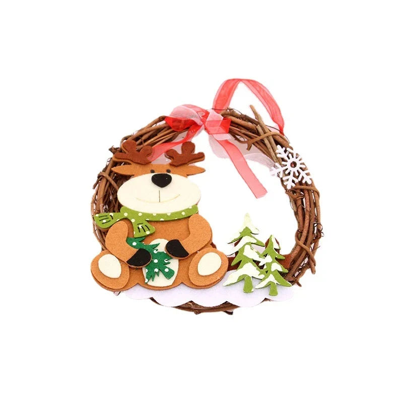 Christmas Wreath Felt Snowman Natural Twigs Indoor & Outdoor