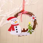 Christmas Wreath Felt Snowman Natural Twigs Indoor & Outdoor
