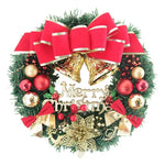 Christmas Wreath Red Bow Gold Accents Ready To Hang
