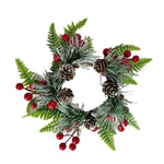 Christmas Wreath Weather-Resistant Natural Pine Cones & Red Berries