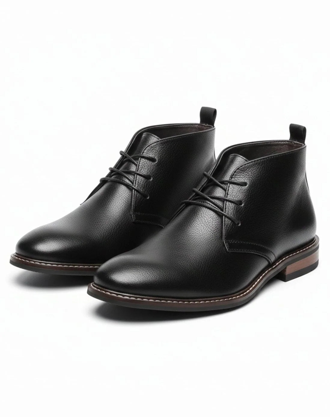 Chukka Boots Pebbled Leather Cushioned Insole Rubber Sole