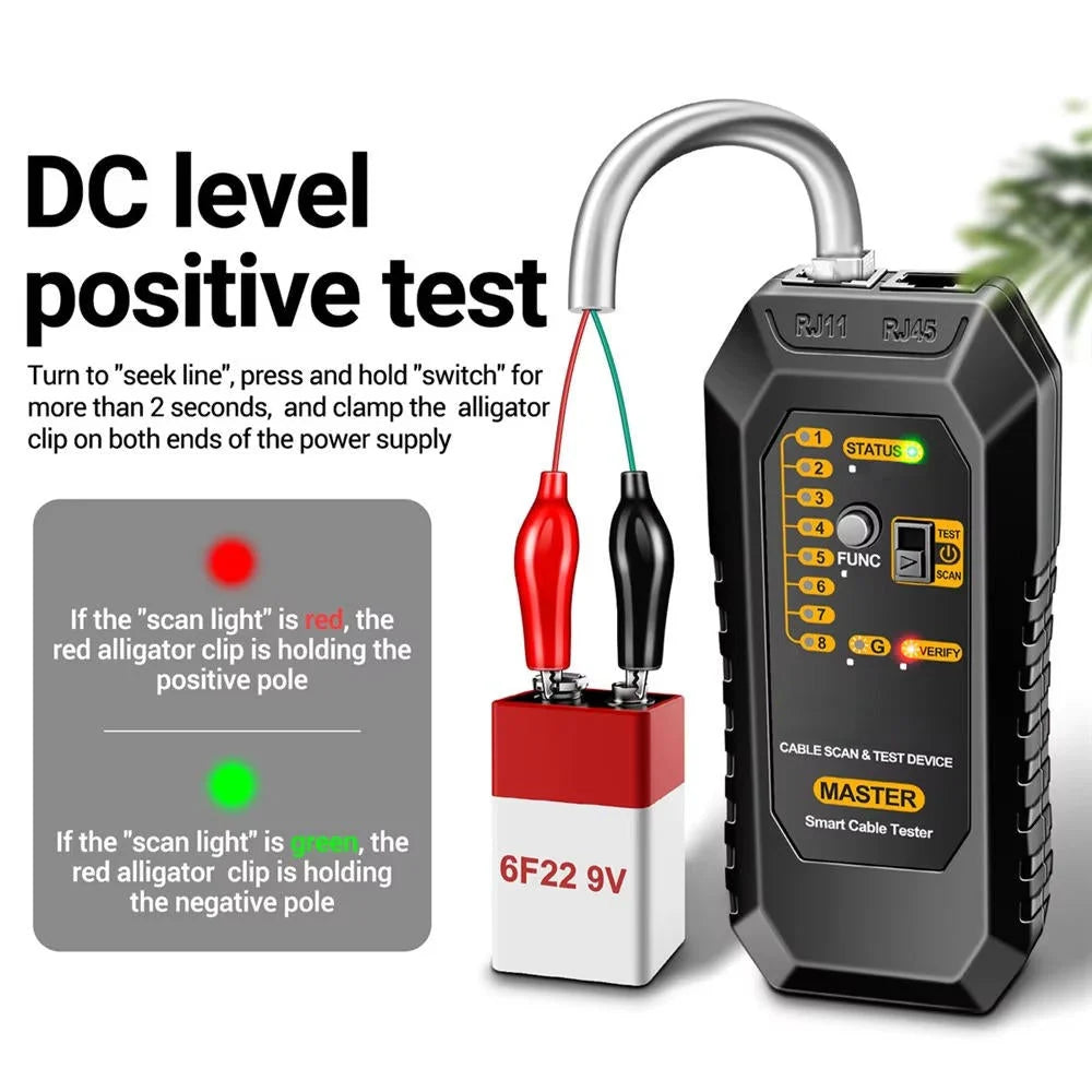 Circuit Breaker Finder & Cable Tester Dual-Signal Polarity LED Flashlight