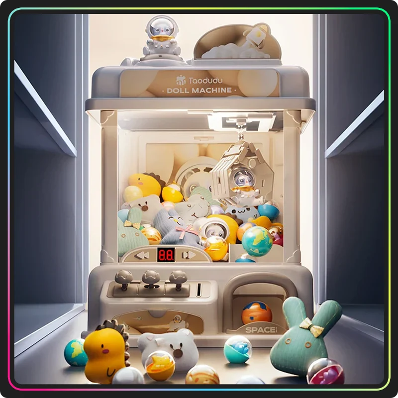 Claw Machine Tabletop Arcade Game With Plush Prizes & Coins