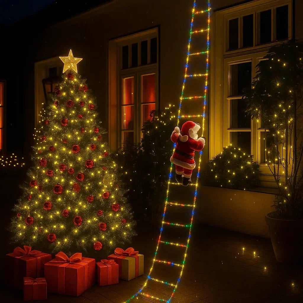 Climbing Santa Decoration LED Ladder Indoor & Outdoor Lights