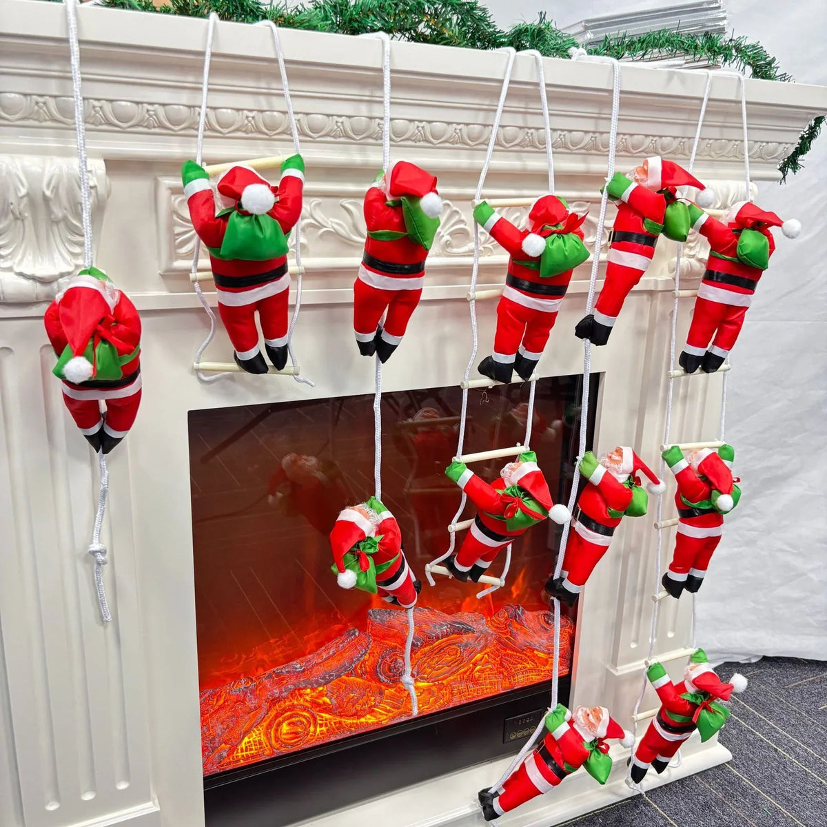 Climbing Santa Figurine Durable Vibrant Finish Indoor Outdoor