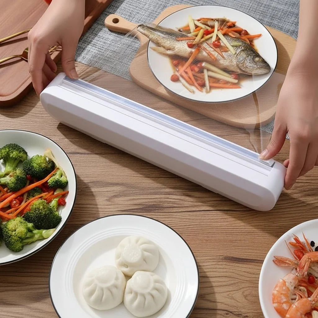 Cling Film Dispenser Integrated Cutter Reusable Fits Film & Foil Rolls