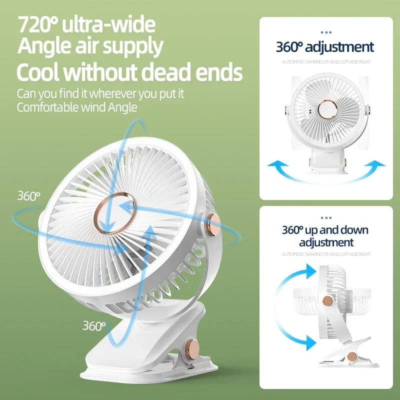 Clip-On Fan Rechargeable 8000mAh USB-C