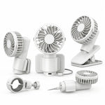 Clip-On Fan USB Rechargeable 3-Speed 90 Degree Tilt