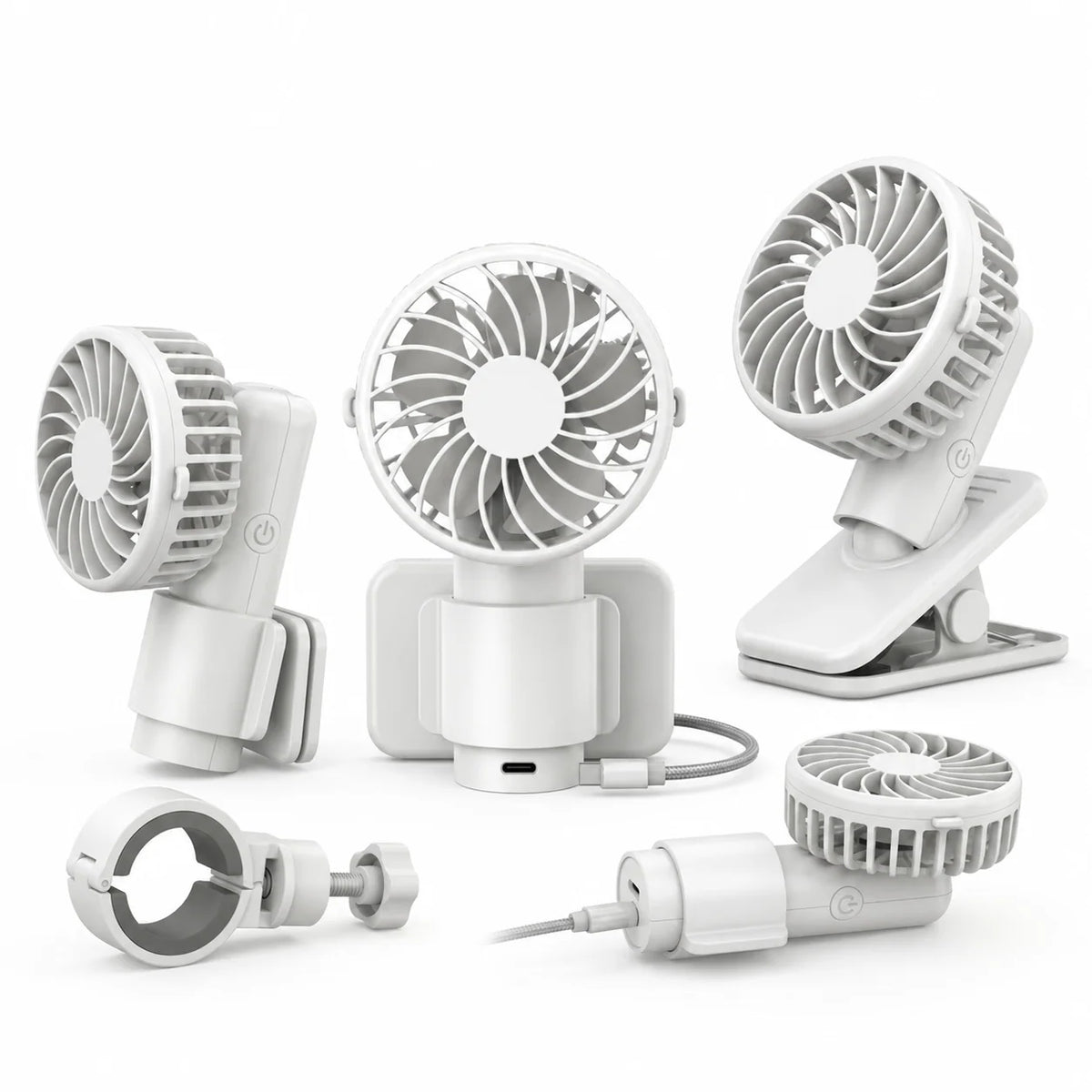 Clip-On Fan USB Rechargeable 3-Speed 90 Degree Tilt