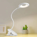 Clip-On Reading Lamp Dimmable Adjustable Neck USB-Powered