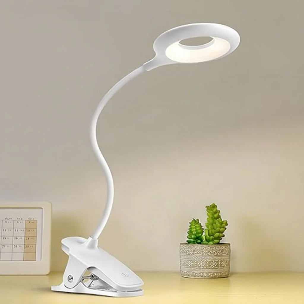 Clip-On Reading Lamp Dimmable Adjustable Neck USB-Powered