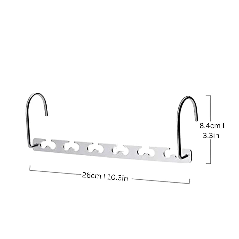 Closet Organizer Hangers Stainless Steel Space-Saving Set of 6