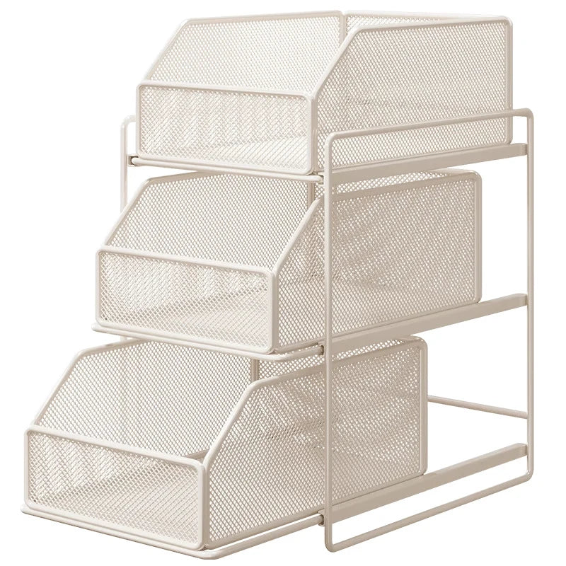 Closet Organizer Sliding Mesh Baskets Steel Frame