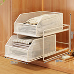 Closet Organizer Sliding Mesh Baskets Steel Frame