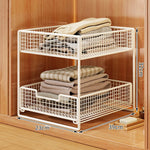 Closet Organizer Stackable Pull-Out Wire Mesh Drawers