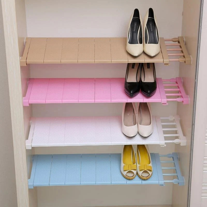 Closet Shelf Organizer Adjustable No-Drill Installation