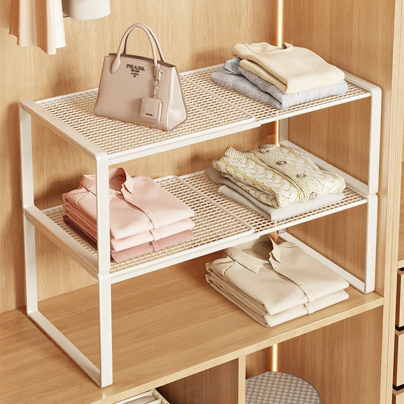Closet Shelf Riser Adjustable Steel Stackable Storage