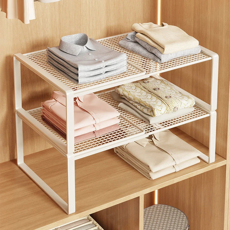 Closet Shelf Riser Adjustable Steel Stackable Storage
