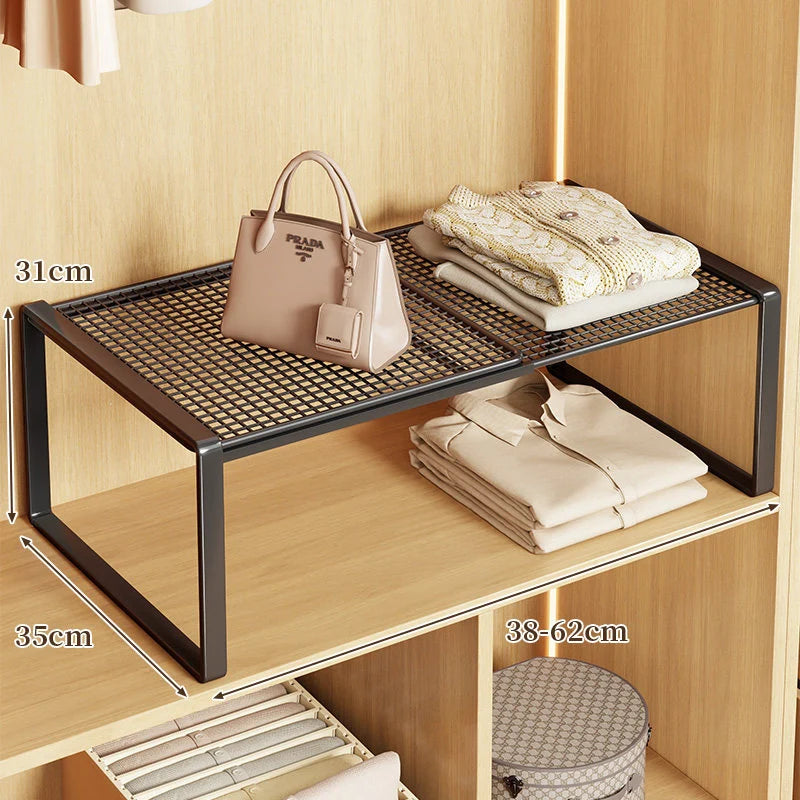 Closet Shelf Riser Adjustable Steel Stackable Storage