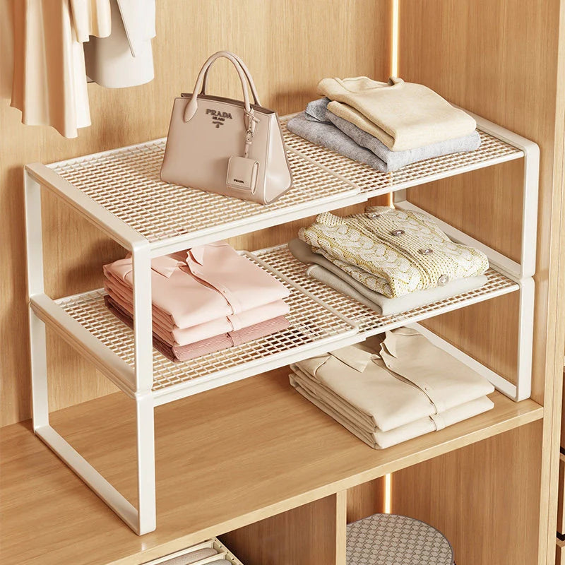 Closet Shelf Riser Adjustable Steel Stackable Storage