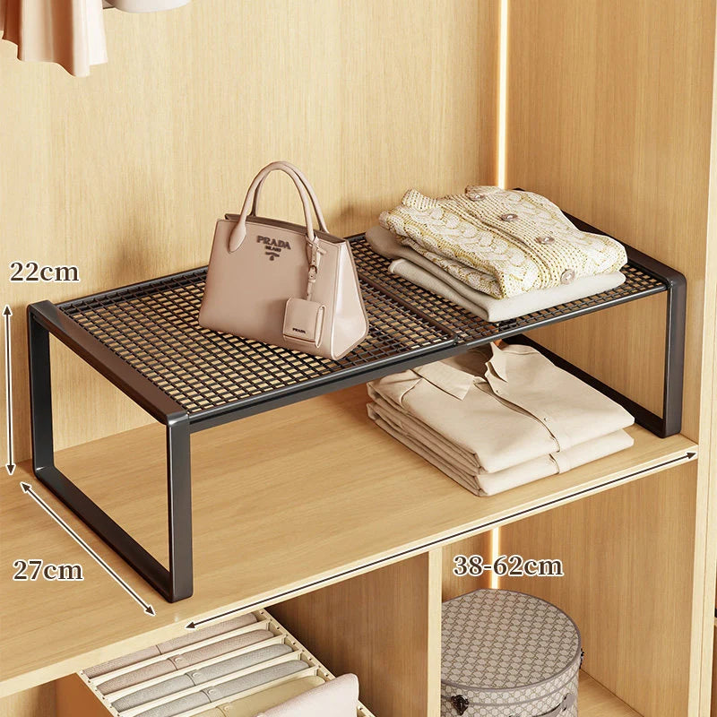 Closet Shelf Riser Adjustable Steel Stackable Storage