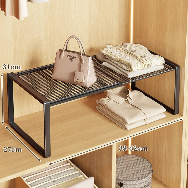 Closet Shelf Riser Adjustable Steel Stackable Storage