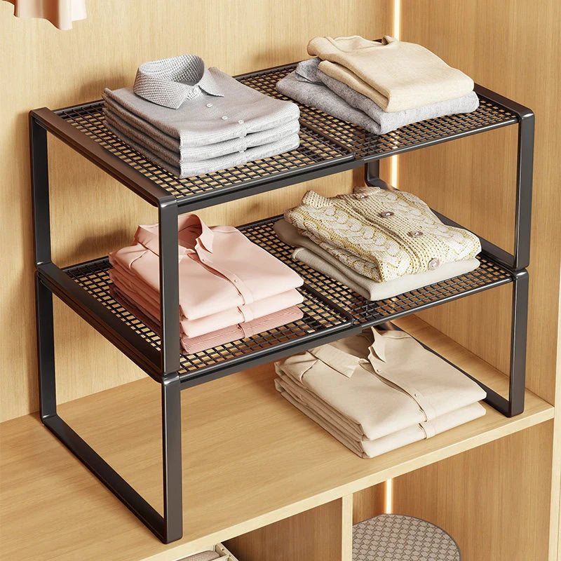 Closet Shelf Riser Adjustable Steel Stackable Storage