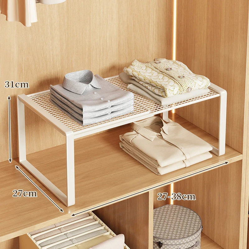 Closet Shelf Riser Adjustable Steel Stackable Storage