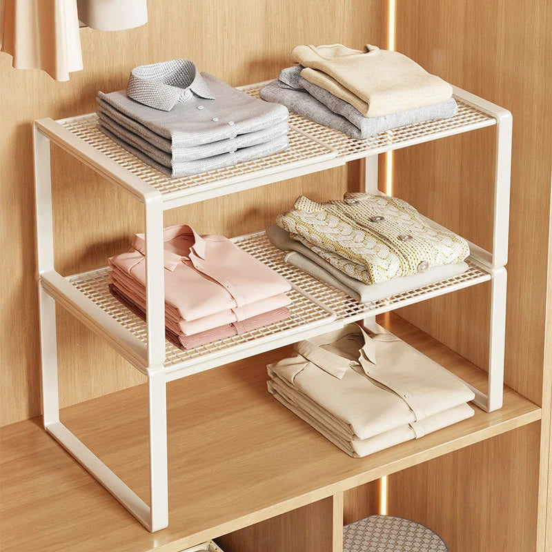 Closet Shelf Riser Adjustable Steel Stackable Storage