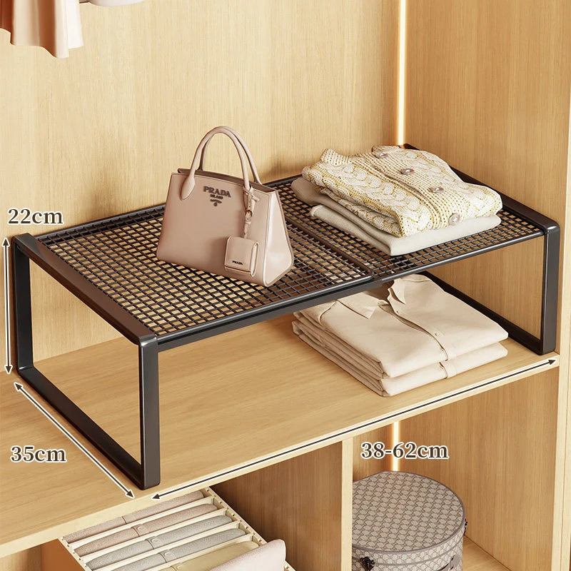 Closet Shelf Riser Adjustable Steel Stackable Storage