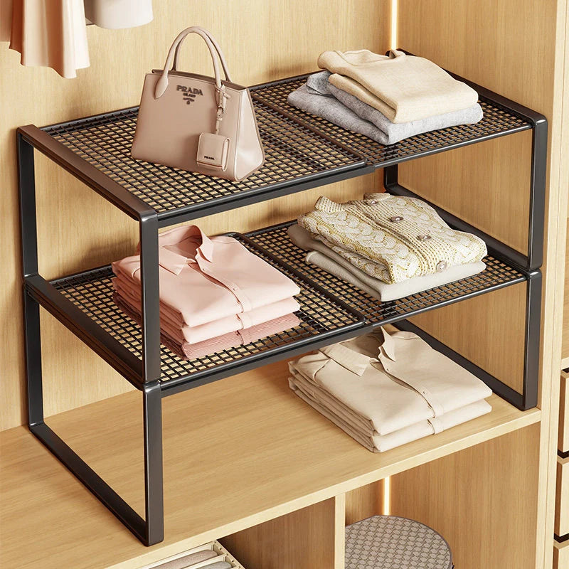 Closet Shelf Riser Adjustable Steel Stackable Storage