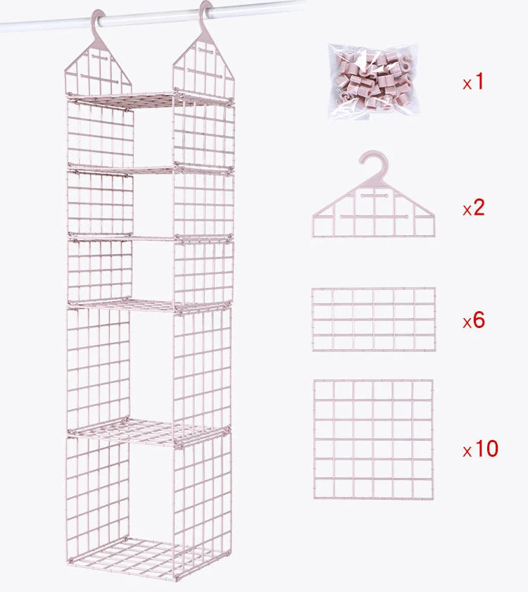 Closet Storage Organizer Foldable Multi-Tier PP