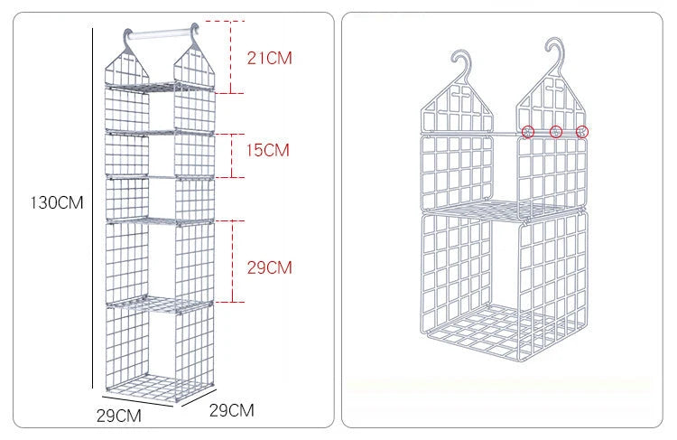 Closet Storage Organizer Foldable Multi-Tier PP