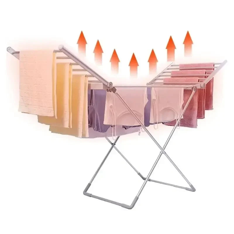 Clothes Drying Rack Heated Foldable Aluminum 120W