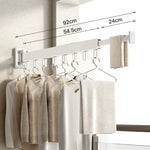 Clothes Drying Rod Wall-Mounted Foldable Aluminum Space-Saving