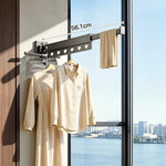 Clothes Drying Rod Wall-Mounted Foldable Aluminum Space-Saving