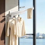 Clothes Drying Rod Wall-Mounted Foldable Aluminum Space-Saving