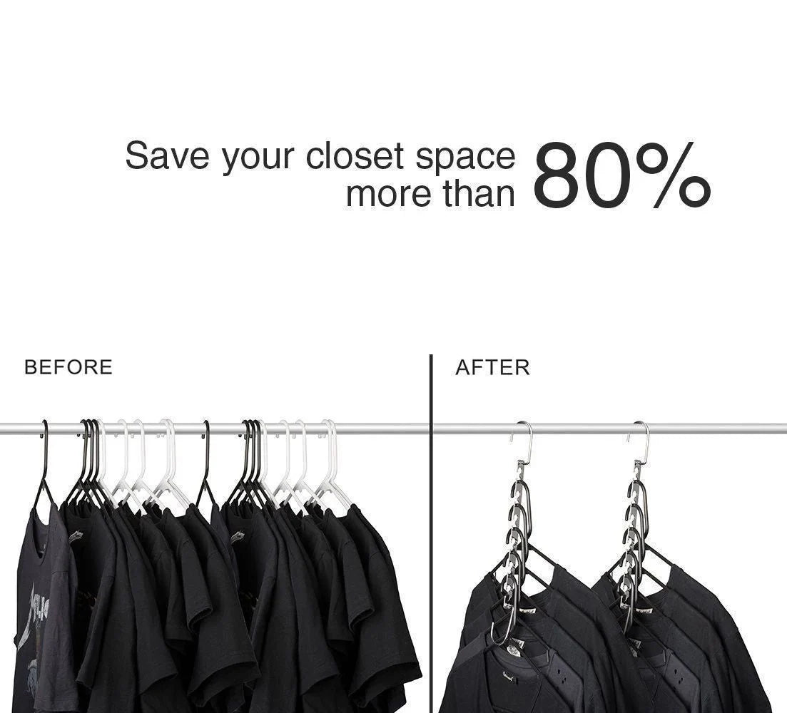 Clothes Hanger Stainless Steel Space-Saving Holds 6 Garments