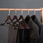 Clothes Hangers Curved Solid Wood Set of 4