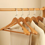 Clothes Hangers Curved Solid Wood Set of 4