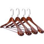 Clothes Hangers Curved Solid Wood Set of 4