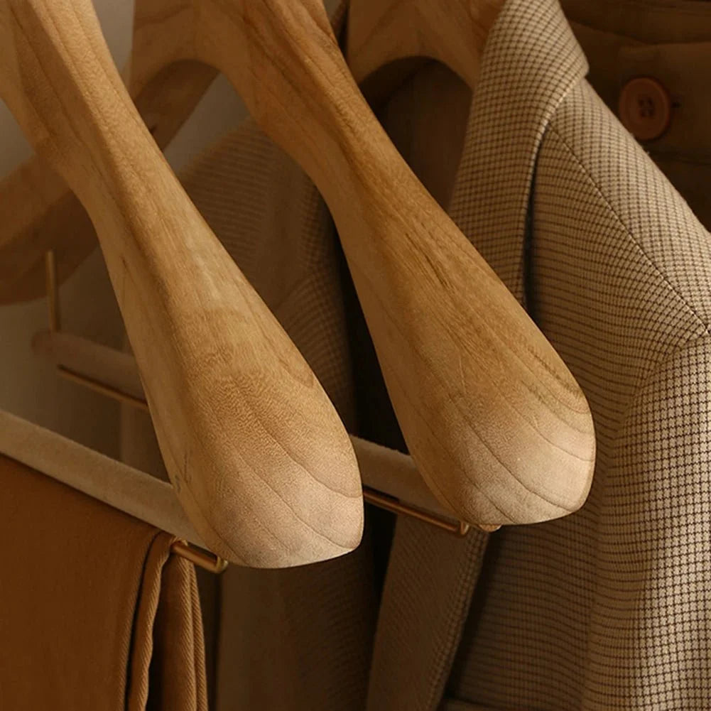 Clothes Hangers Wooden Wide Shoulder Set of 3