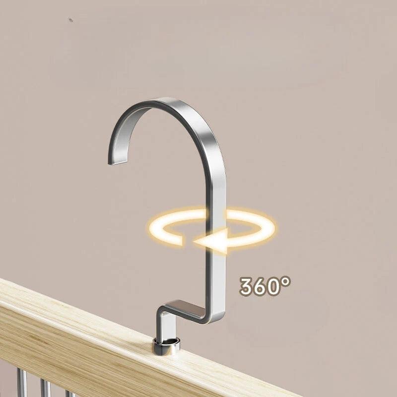 Clothes Hook Organizer Wood & Metal Space-Saving Multi-Hook Design