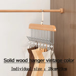 Clothes Organizer Rack Wood Stainless Steel 8 Clips