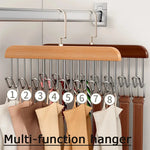 Clothes Organizer Rack Wood & Stainless Steel 8 Clips