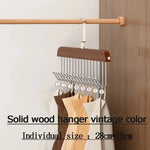 Clothes Organizer Rack Wood & Stainless Steel 8 Clips