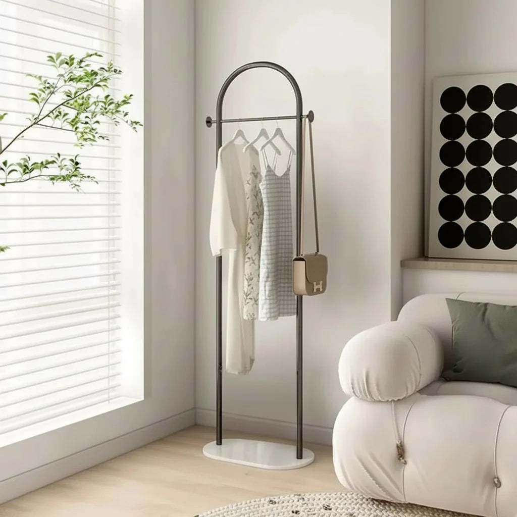 Clothes Rack Freestanding Metal Minimalist Design Gold Finish