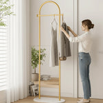 Clothes Rack Freestanding Metal Minimalist Design Gold Finish